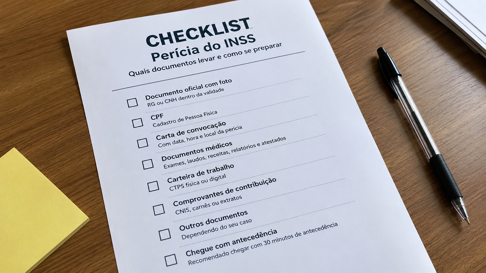 Quais Documentos Levar e como se preparar para a Perícia do INSS? Veja o Checklist Para 2026